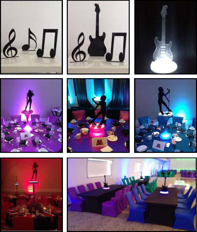 acrylic Shadow Centerpieces - Music