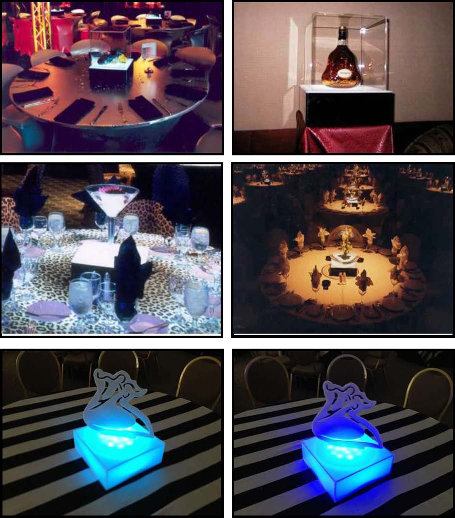 audio video & lighting - light boxes centerpieces