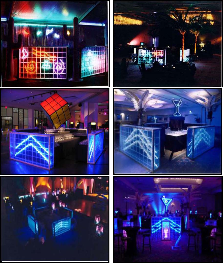 illuminated glass block bars